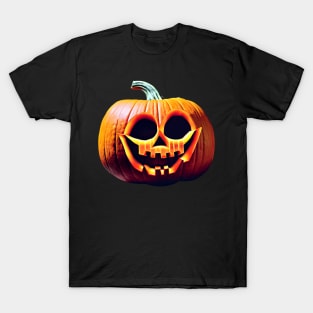 Scary Halloween Pumpkin Art T-Shirt